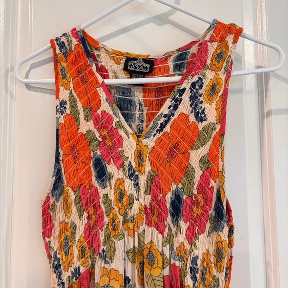 Angie Orange Red Sleeveless V-Neck Sundress - Picture 2 of 6